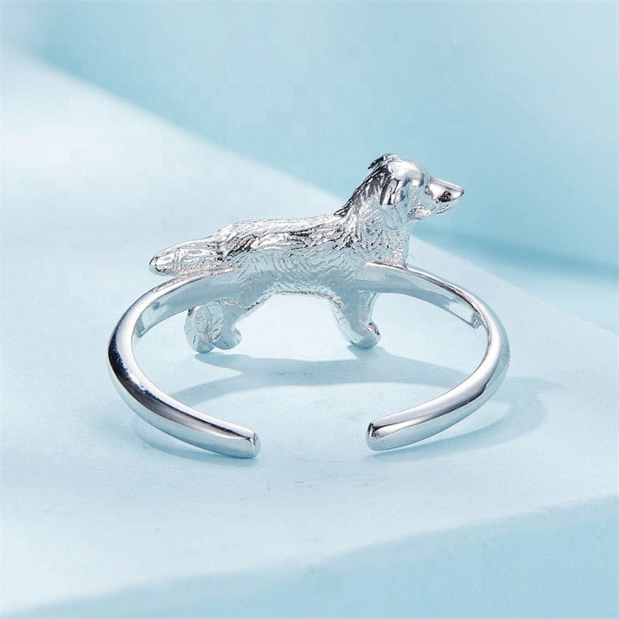 Anillo Perro Plata 925 Ajustable-2