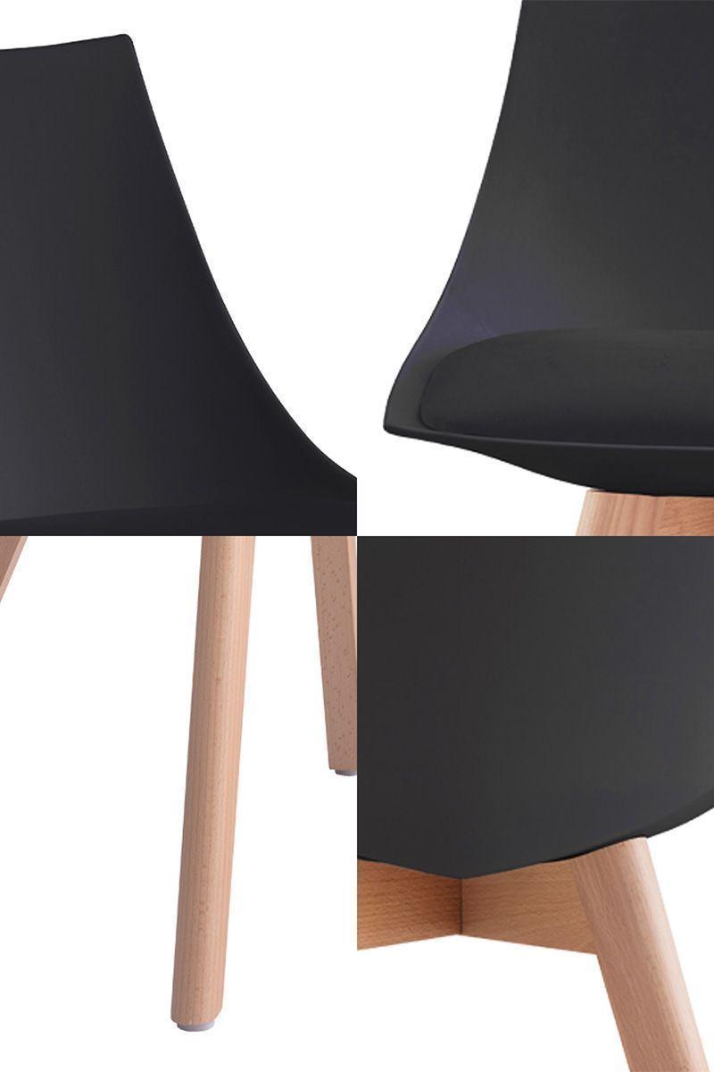 Pack 4 Silla Comedor con Patas de Madera Negro-19
