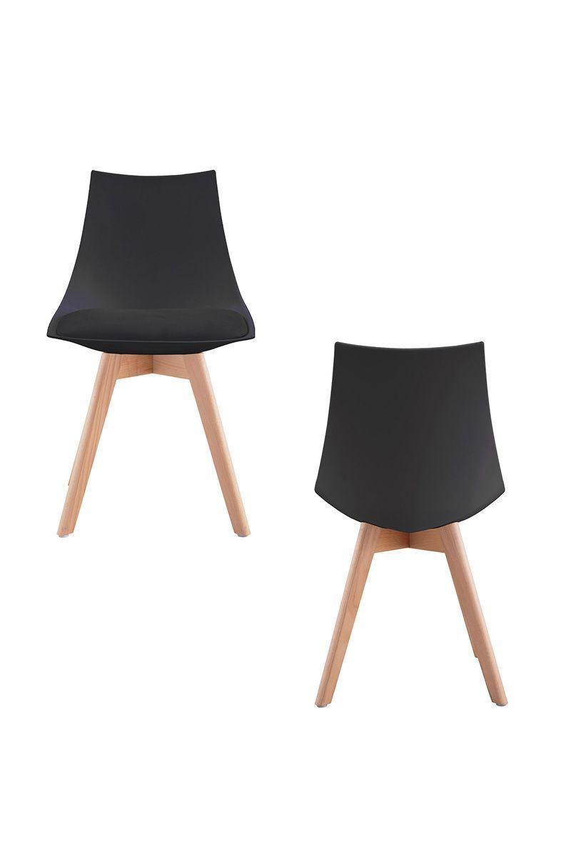 Pack 4 Silla Comedor con Patas de Madera Negro-3