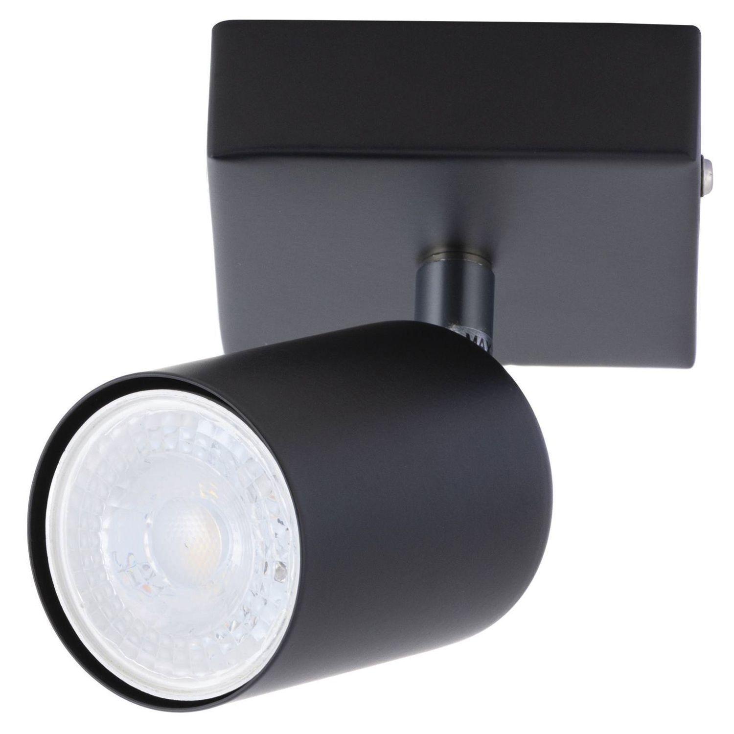 Foco Spotlight Negro 1x Con Ampolleta 5,5W GU-10 Cálida M-1