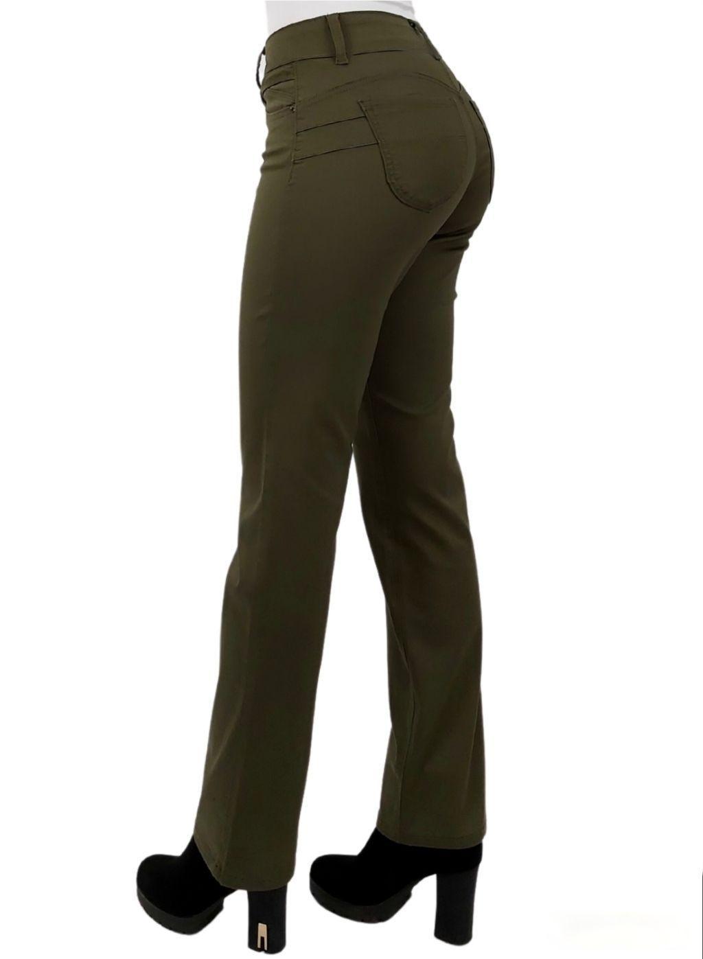 Pantalon Gabardina Recto Verde-2