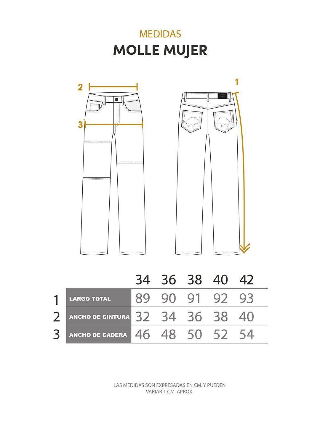 Pantalon Jeans Cortes Molle Negro Mujer-4