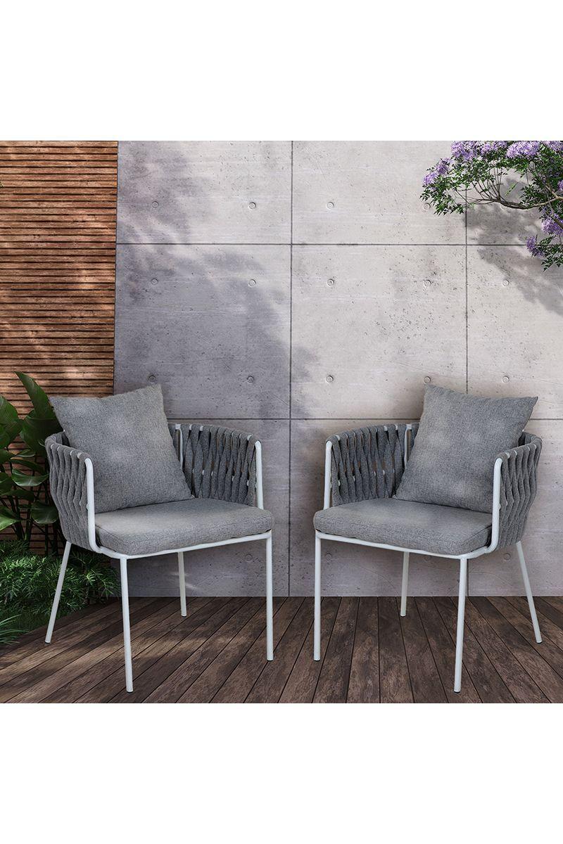 Pack 2 Sillas de Terraza Macramé Gris-1
