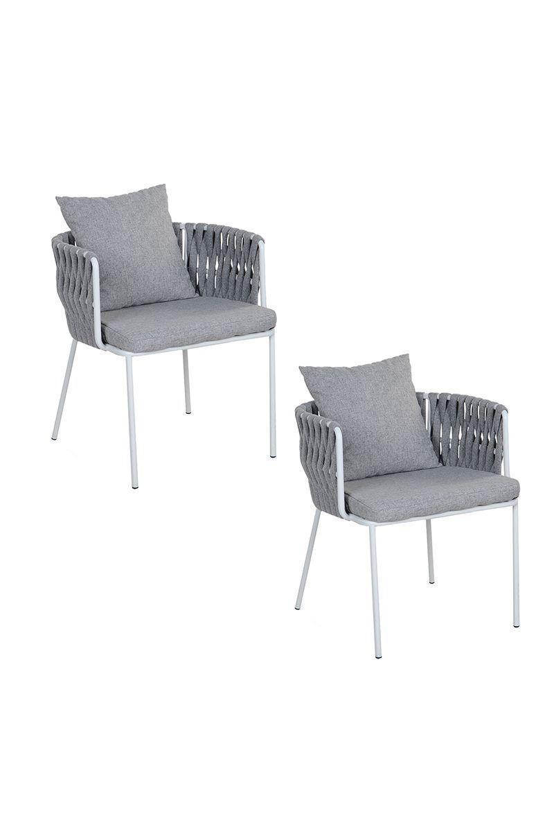 Pack 2 Sillas de Terraza Macramé Gris-0