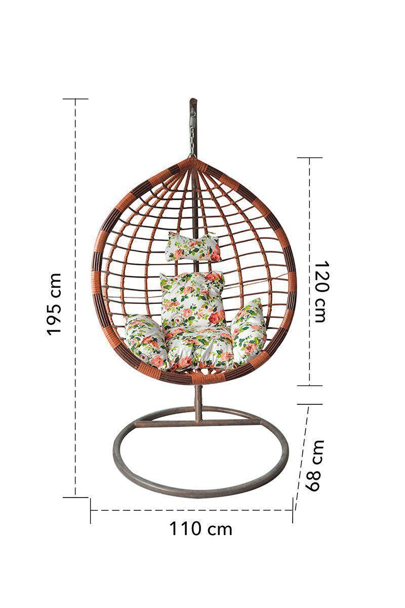 Silla Colgante de Ratán Novahus café-2