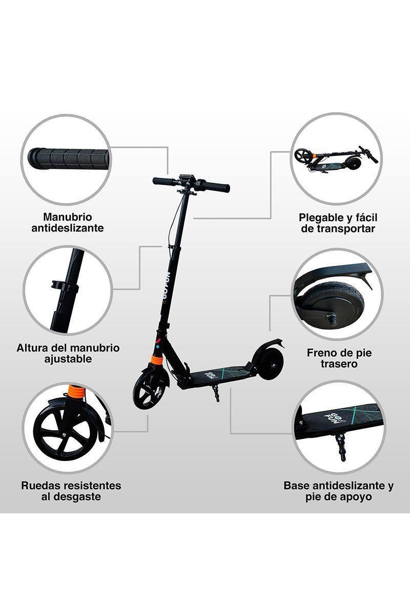 Scooter Eléctrico Plegable 15 Km Go Fun Negro-3