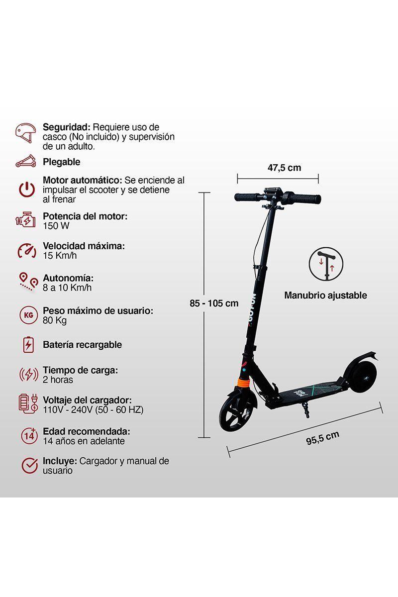 Scooter Eléctrico Plegable 15 Km Go Fun Negro-2