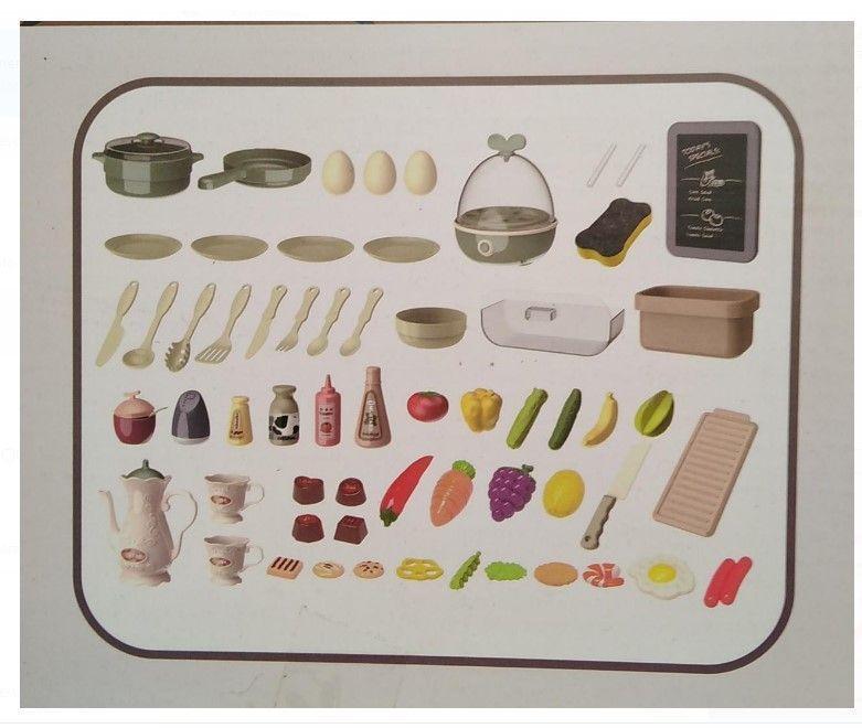 Cocina De Juguete 65 Piezas 93.5 cm Altura Café Vapor Agua-5