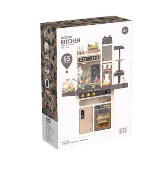 Cocina De Juguete 65 Piezas 93.5 cm Altura Café Vapor Agua-3