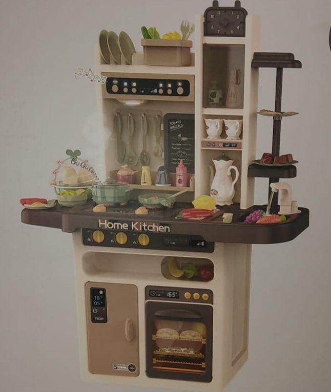 Cocina De Juguete 65 Piezas 93.5 cm Altura Café Vapor Agua-2
