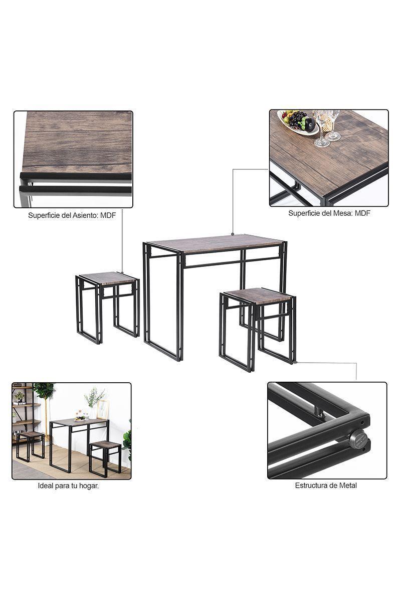 Juego Mesa Comedor Compacto 3 Piezas-3