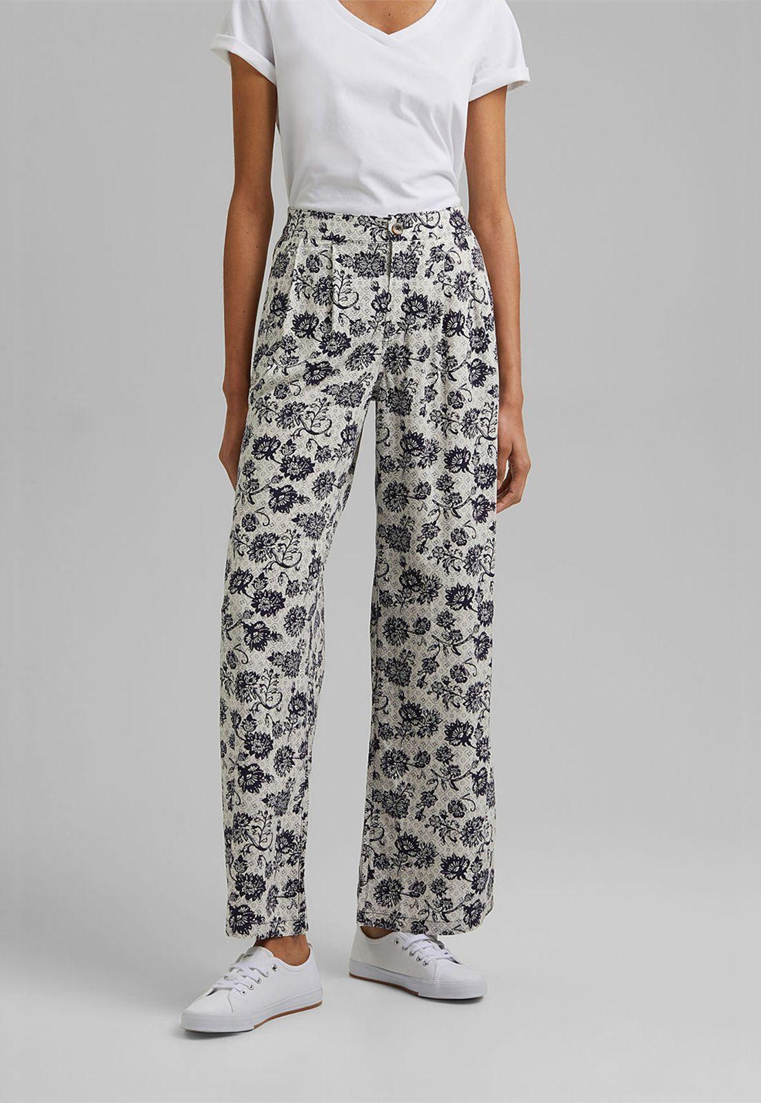Pantalón Mujer Fluido Con Estampado Esprit-0