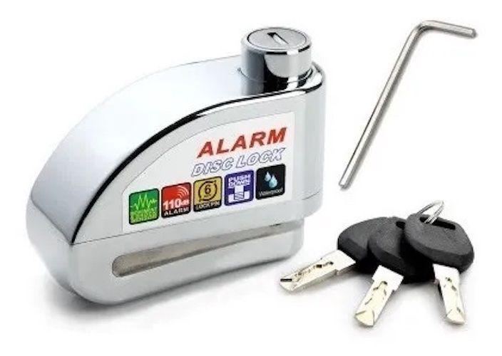 Candado Freno Disco Moto Bici Alarma Bloqueo Antirrobo-0