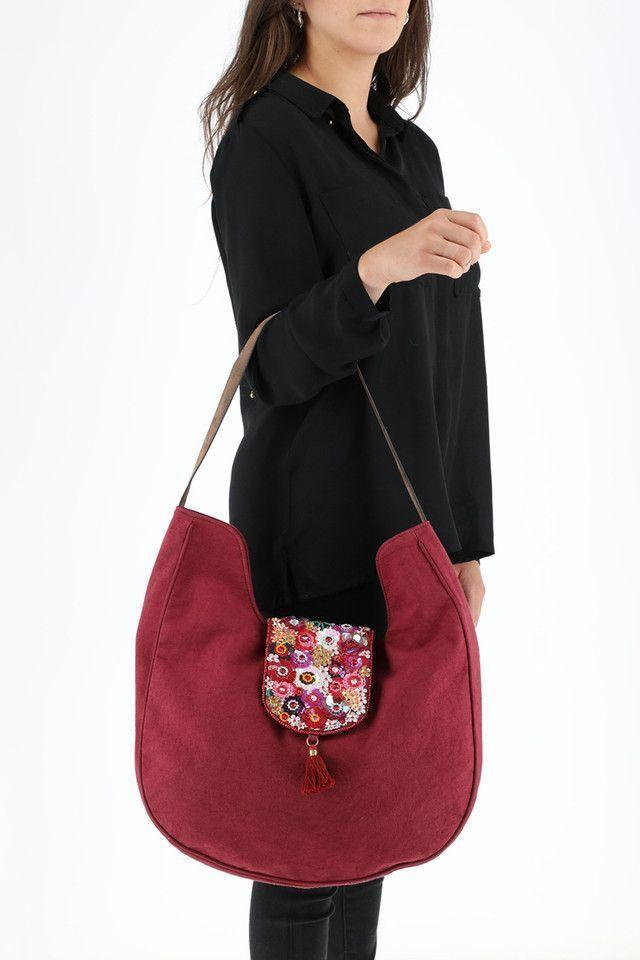 Cartera Hombro Lupe Burdeo Humana-3