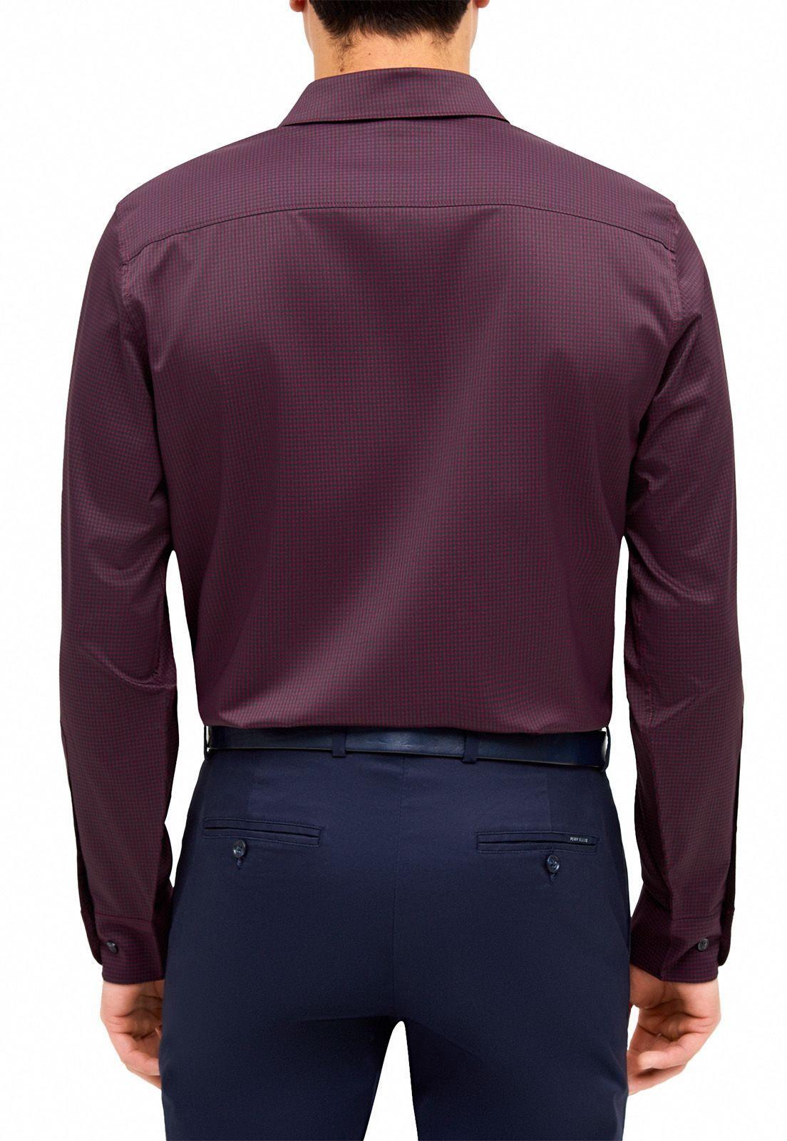Camisa total stretch cuadros burdeo-2
