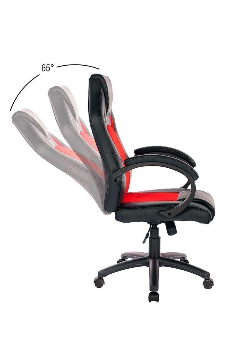 Silla Gamer Reclinable Altura Ajustable Rojo-3