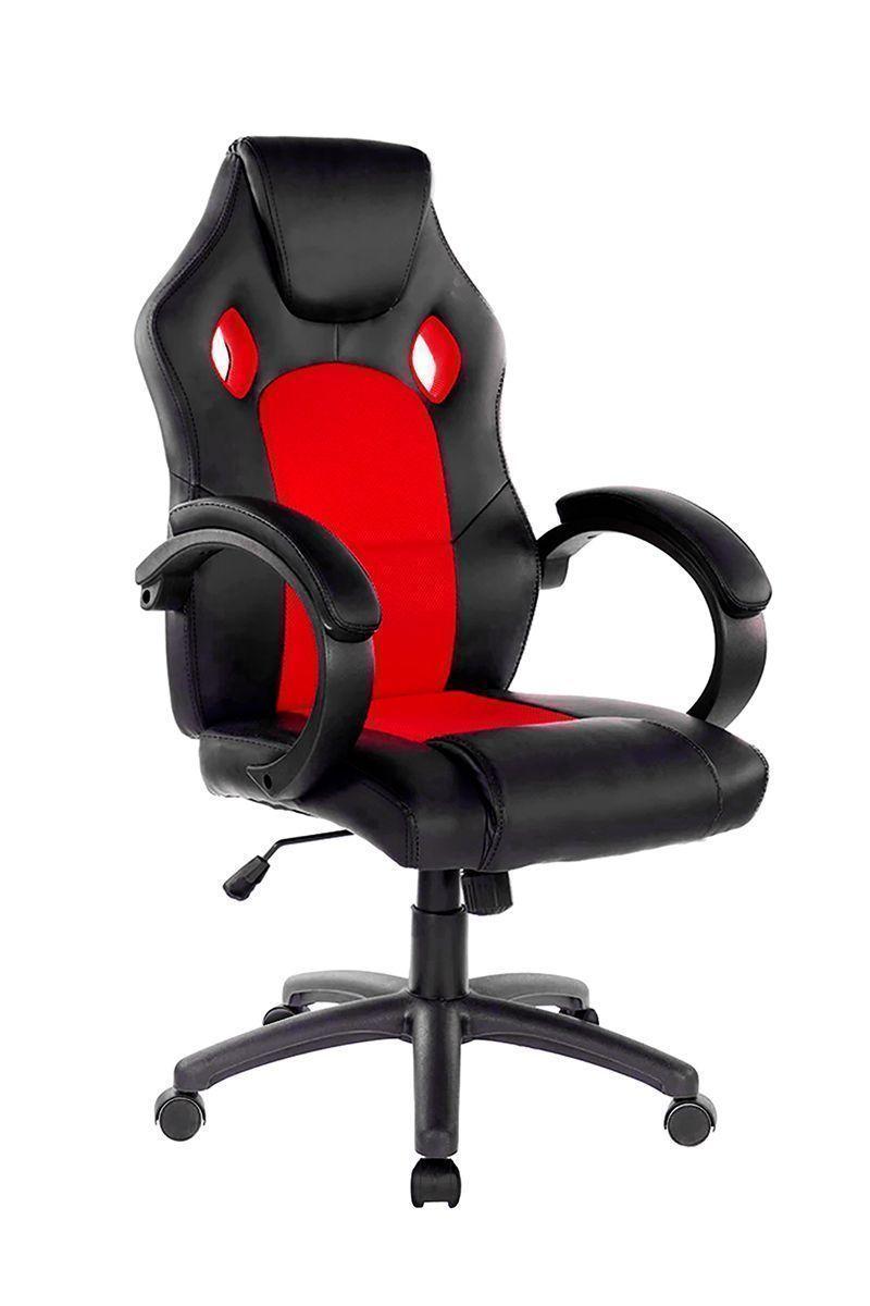 Silla Gamer Reclinable Altura Ajustable Rojo-0