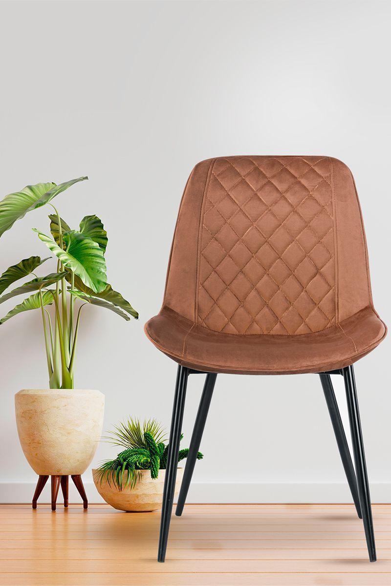 Silla de Comedor de Terciopelo Café-5