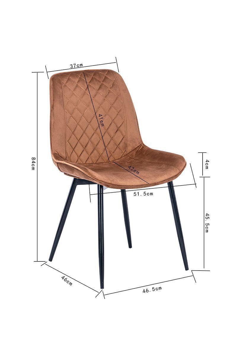 Silla de Comedor de Terciopelo Café-2