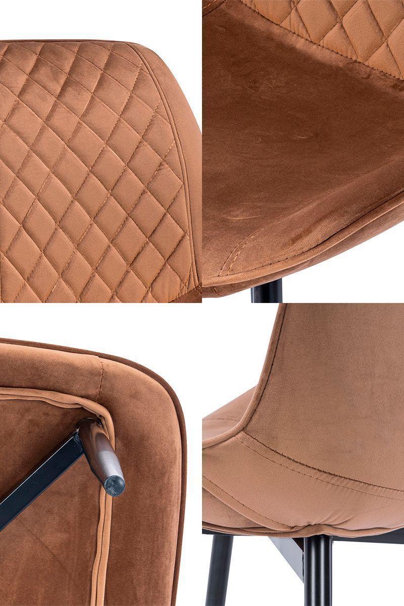 Silla de Comedor de Terciopelo Café-4