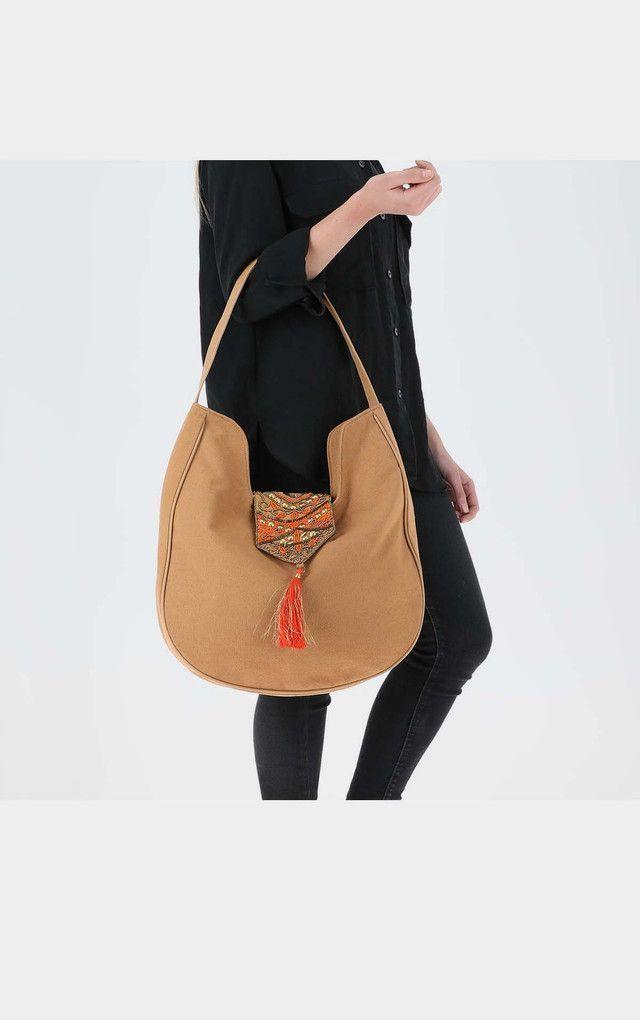 Cartera Hombro Tassel Café Humana-3