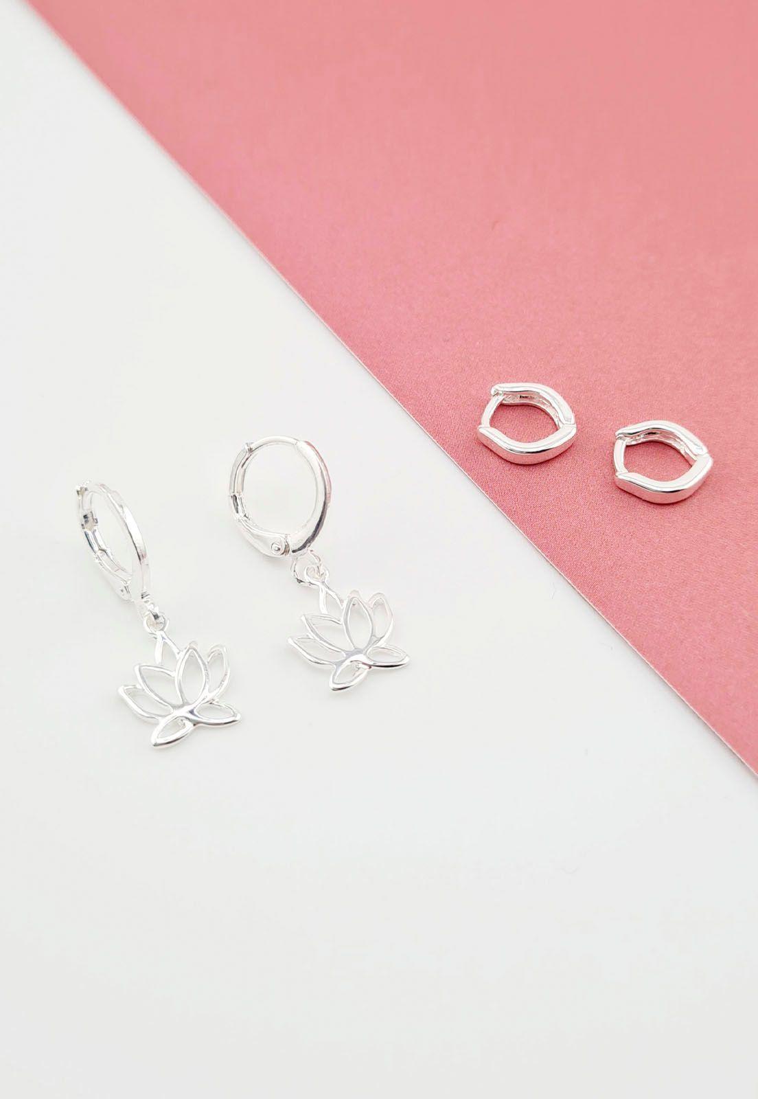 Pack Aros con Baño de Oro Blanco Zen-1