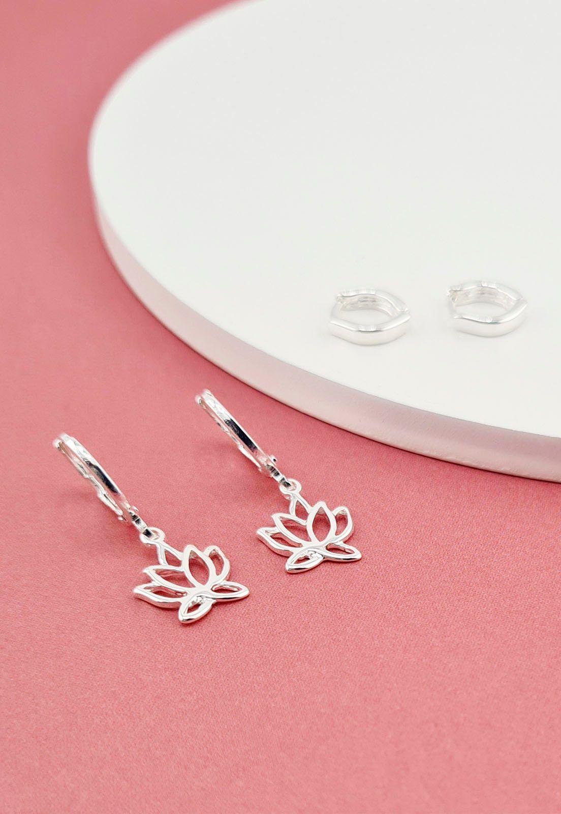 Pack Aros con Baño de Oro Blanco Zen-2