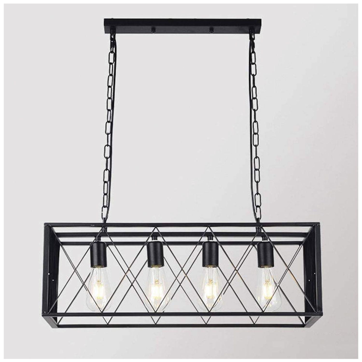 Lámpara Colgante 4xE-27 Rectangular Con Rejilla Kuma-2