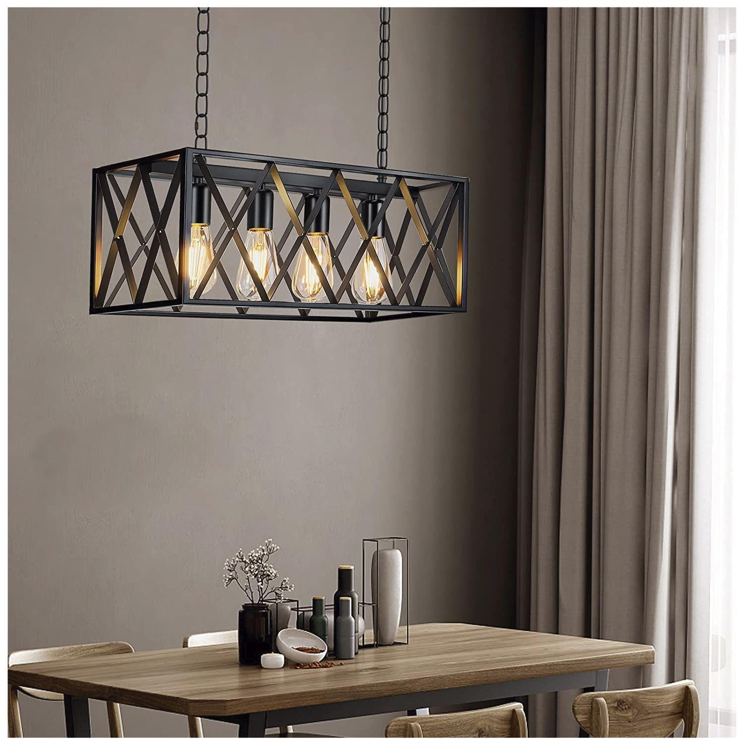 Lámpara Colgante 4xE-27 Rectangular Con Rejilla Kuma-3