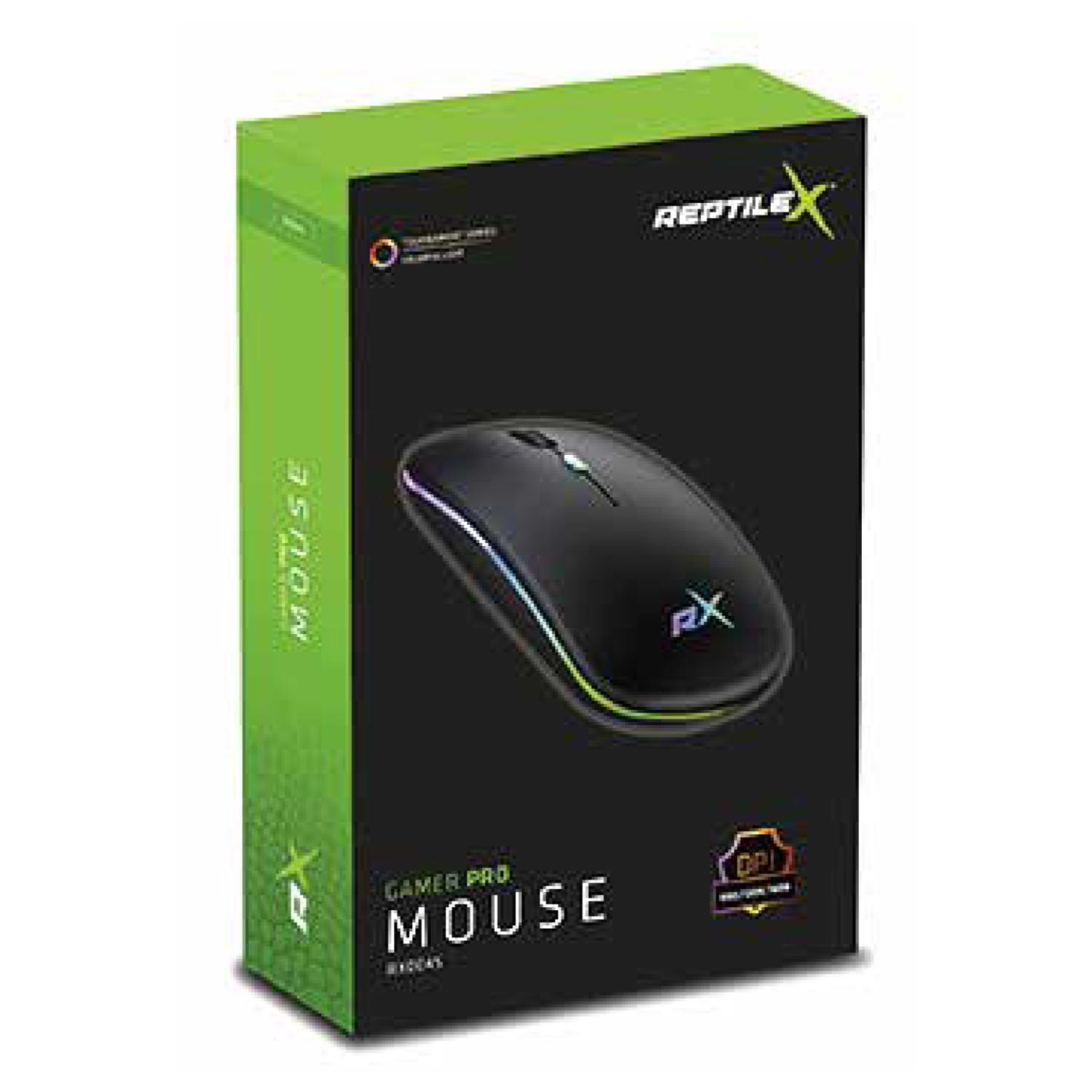Mouse Gamer Inalambrico Retroiluminado USB 1600 DPI Reptilex-2
