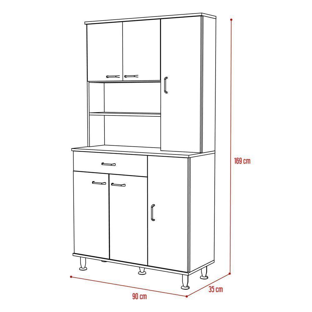 COMBO KITCHEN 48 MUEBLE COCINA 90 + BARRA DE COCINA + OPTIMIZADOR - BLANCO-2