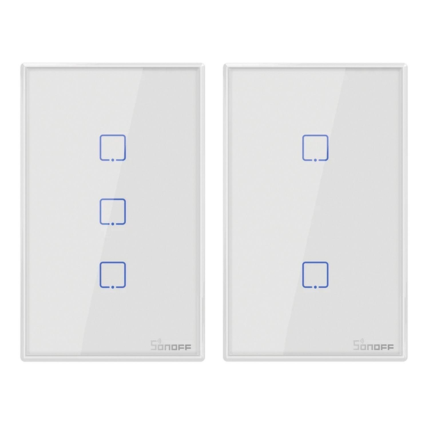 Pack Interruptor Smart: 2 y 3 Canales Blanco WiFi + RF Sonoff-0