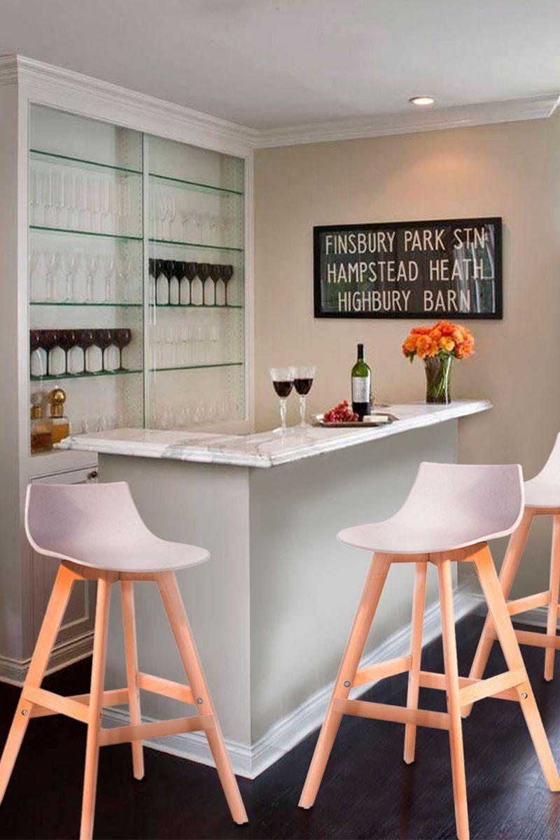 Pack 2 Pisos Bar Bistró Taburetes Reposapiés-1