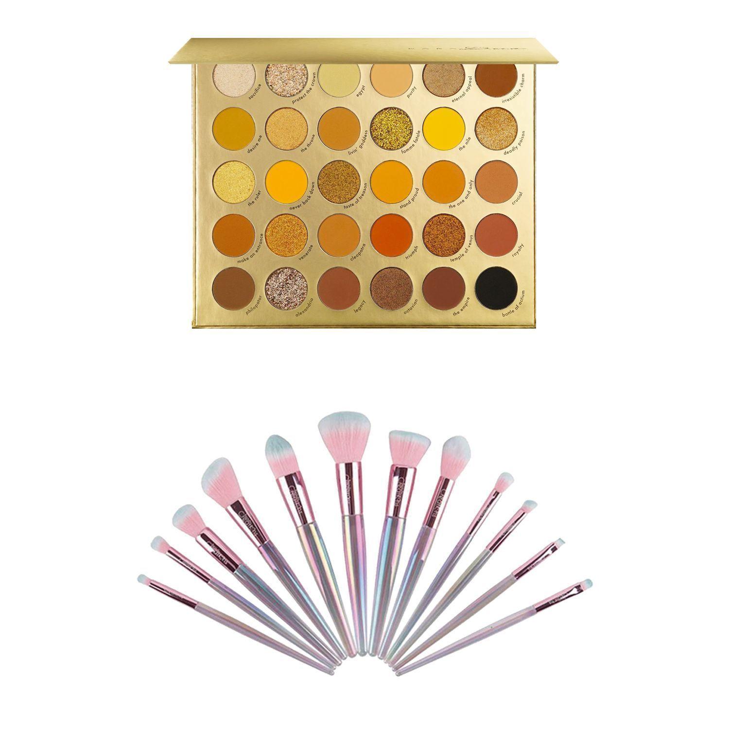 Set Paleta de Sombras Cleo Queen Kara Beauty + Set de 12 Brochas Holo Fun Beauty Creations-0