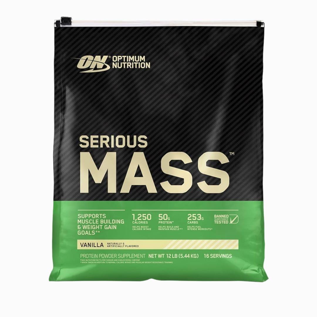 Serious Mass 12 Lbs (5,44kg) - Optimum Nutrition Vainilla - 16 SERVICIOS-0