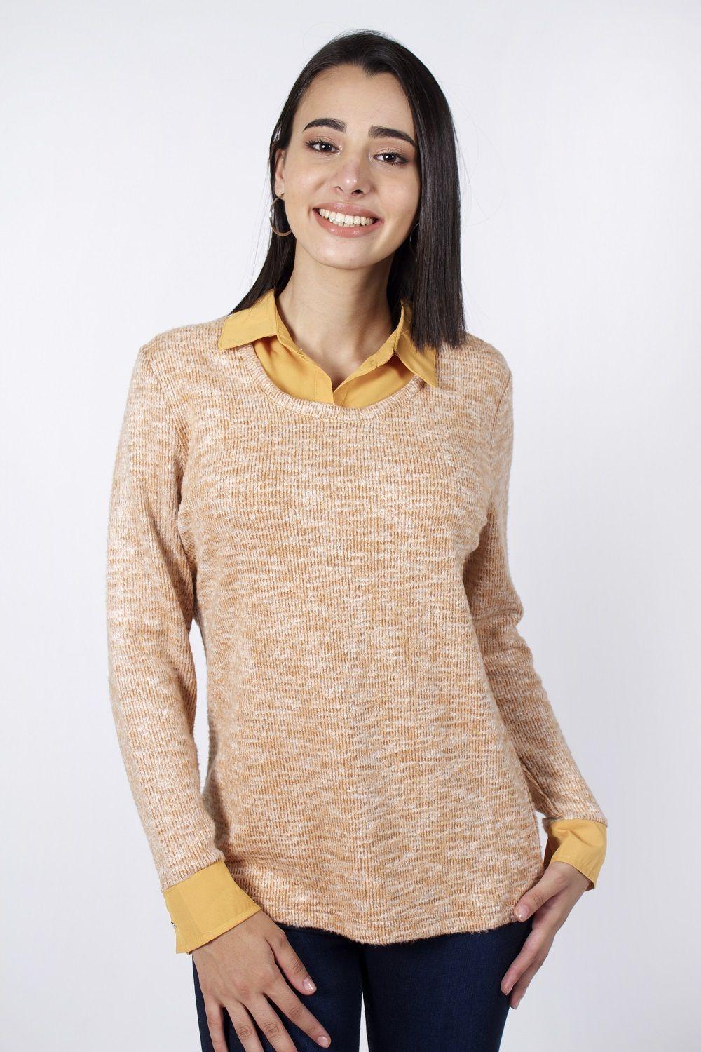 Polera chanel mostaza-0