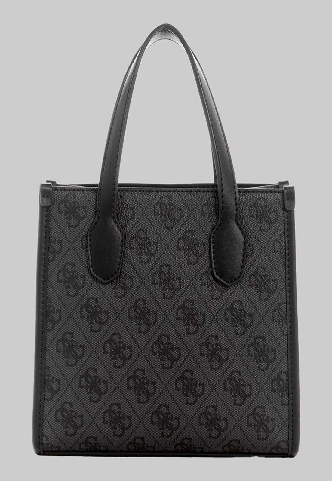 Mini Cartera Guess Silvana 2 Cmprtmnt Mini Tote Clo Carbon-2