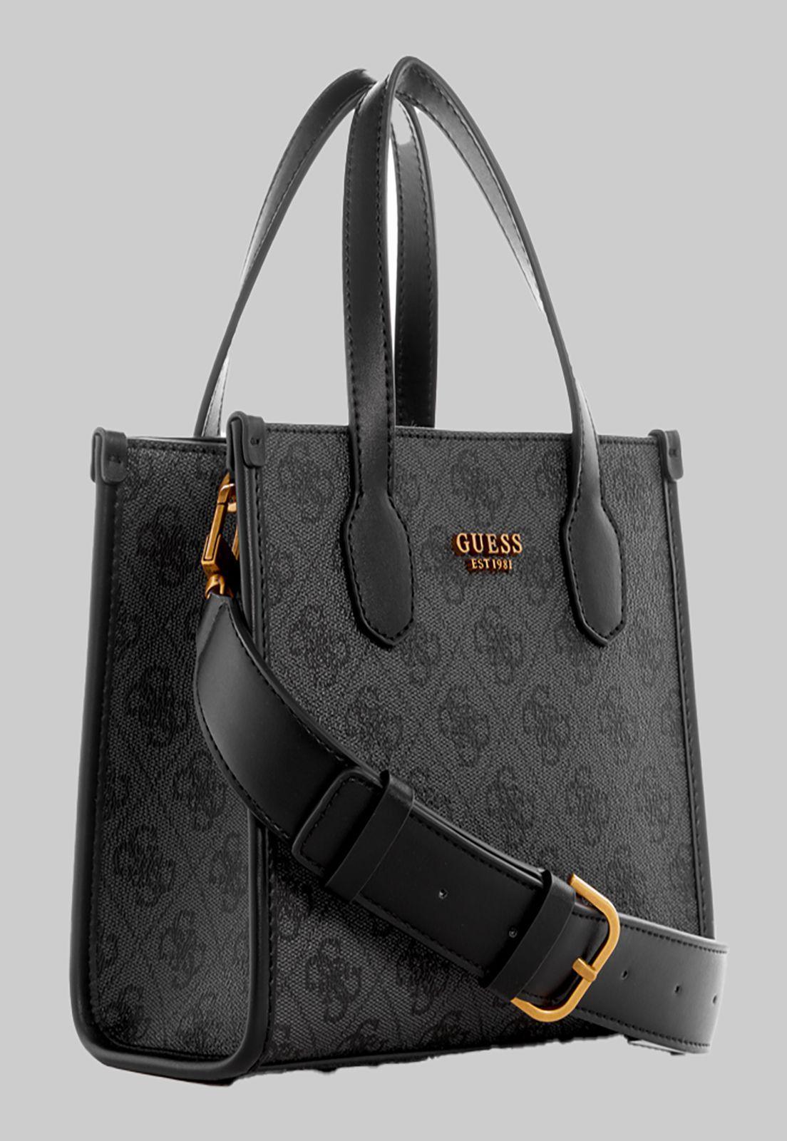 Mini Cartera Guess Silvana 2 Cmprtmnt Mini Tote Clo Carbon-1