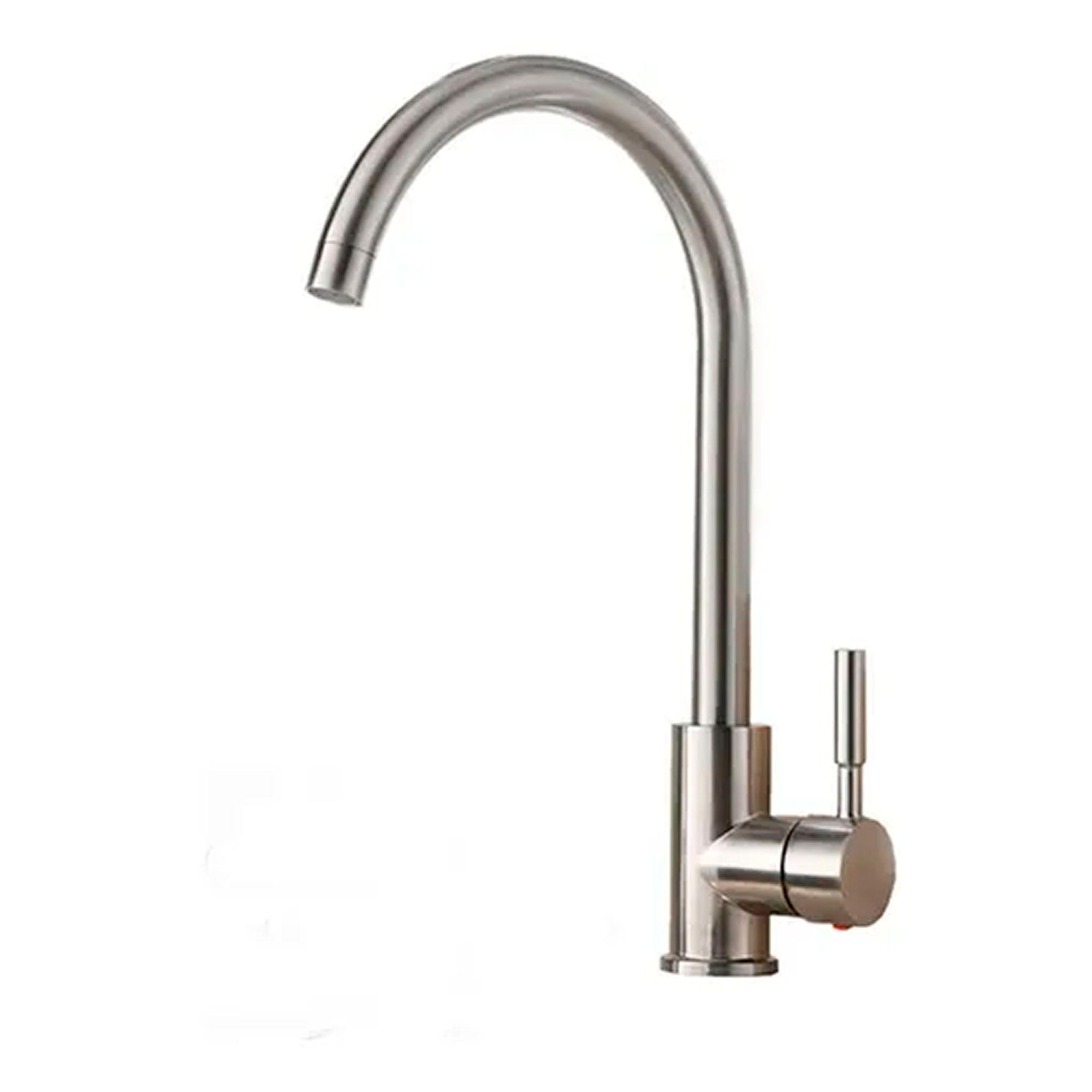 Grifo Monomando Llave Lavaplatos Lavaloza Acero Inoxidable-0