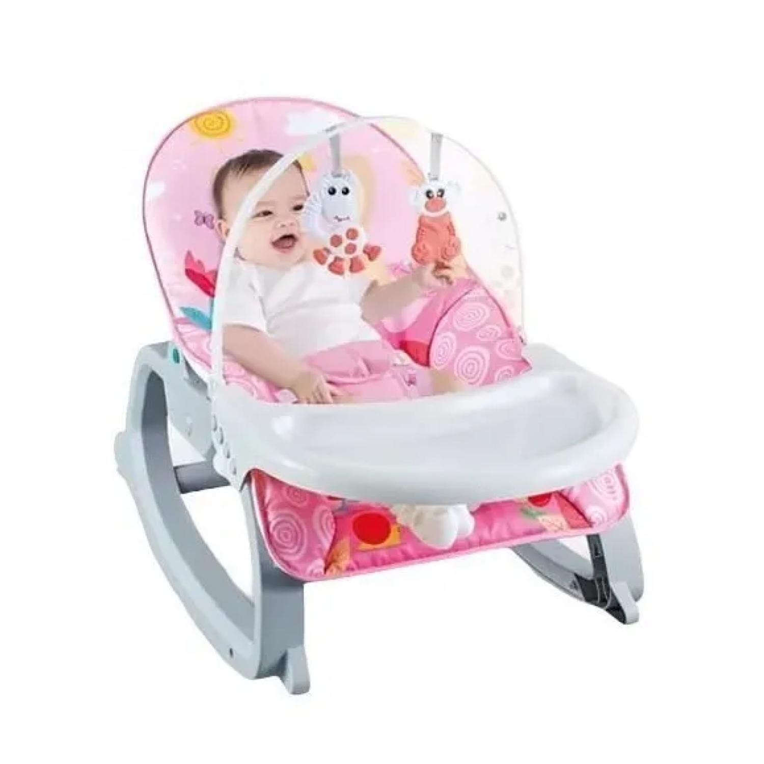 Juguete Silla Mecedora Vibradora 3En1 Sonidos Infantil Rosado-2