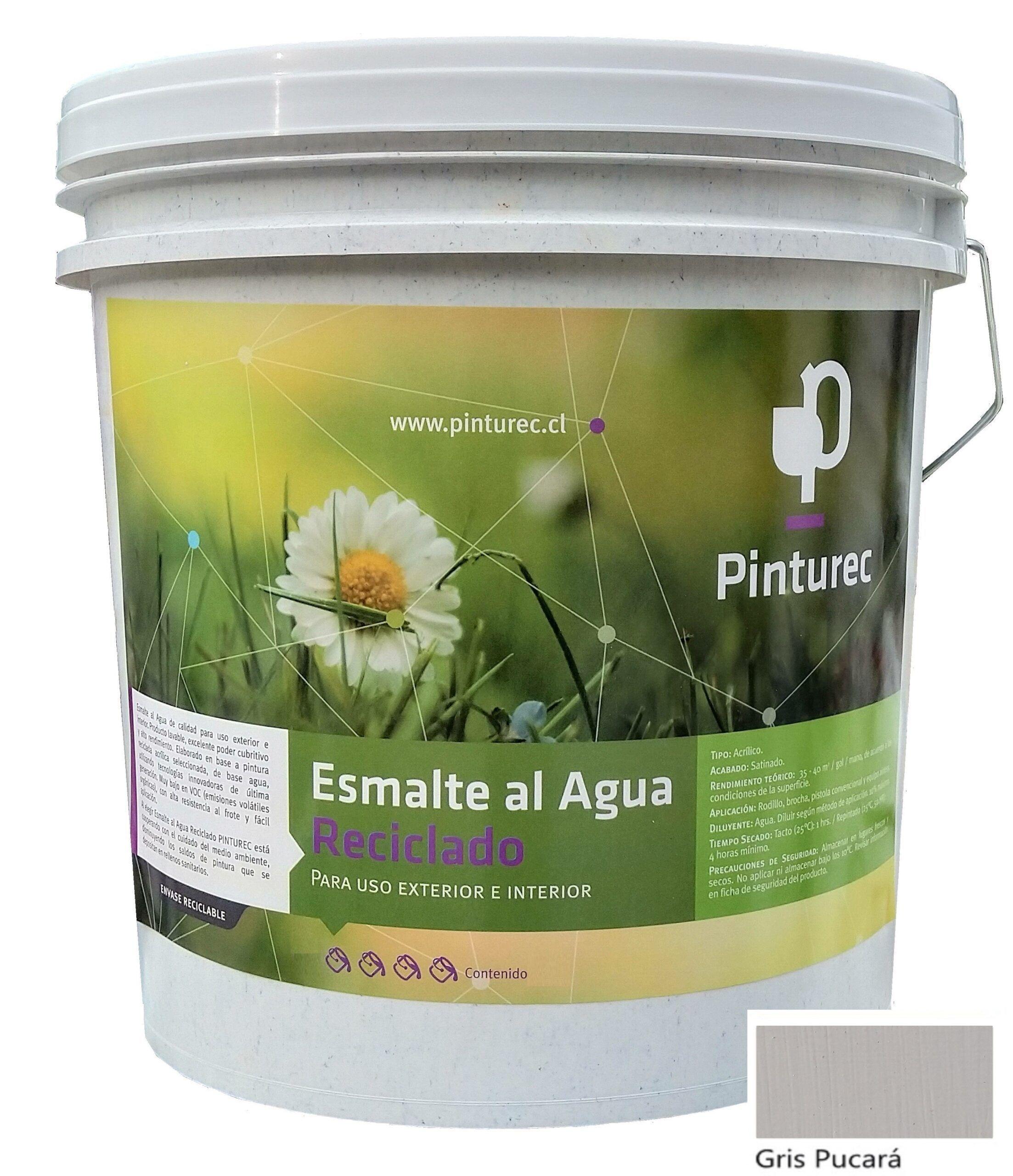 Esmalte al Agua Pinturec Satinado Gris Pucara 4G-0