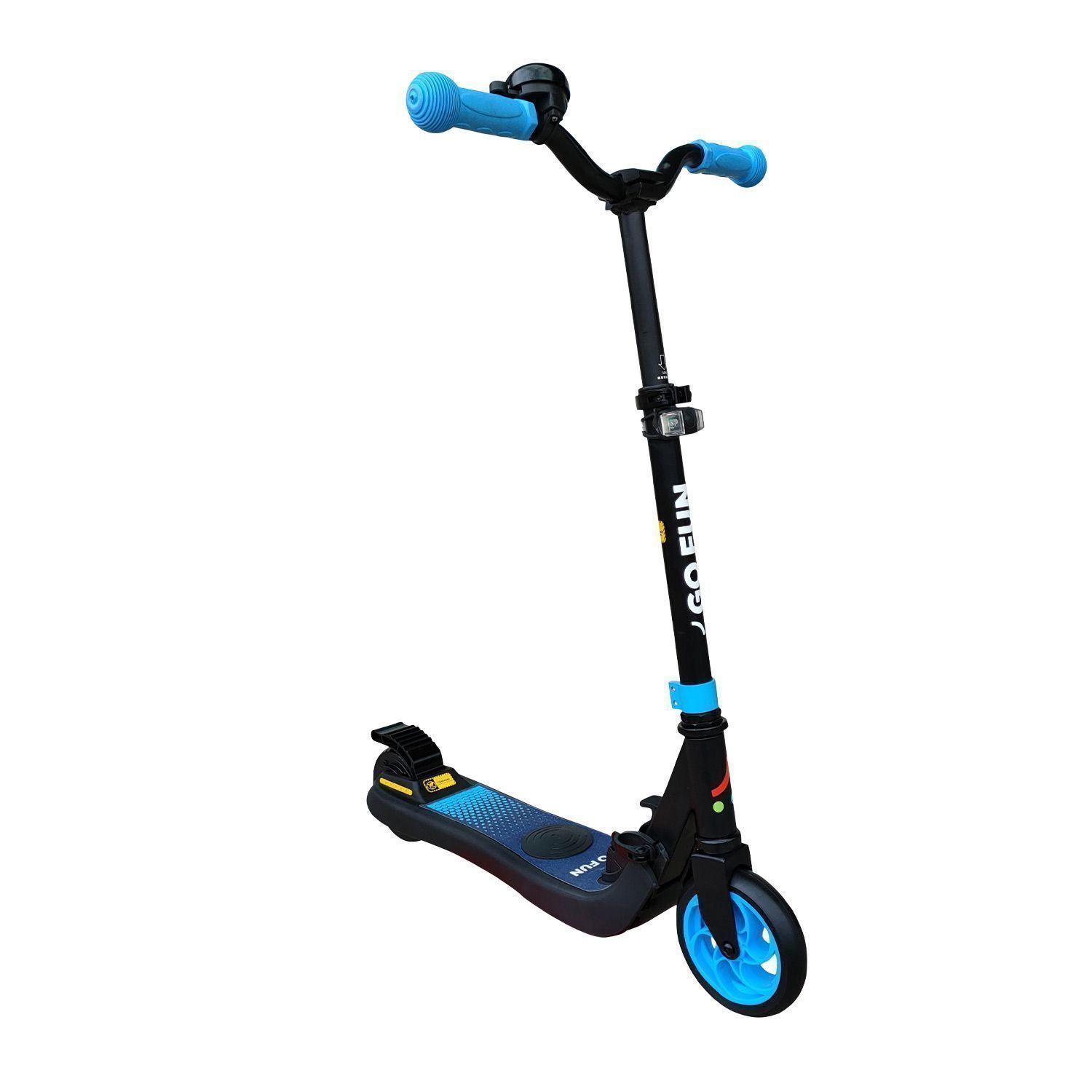Scooter Eléctrico Plegable con Bocina Azul-0