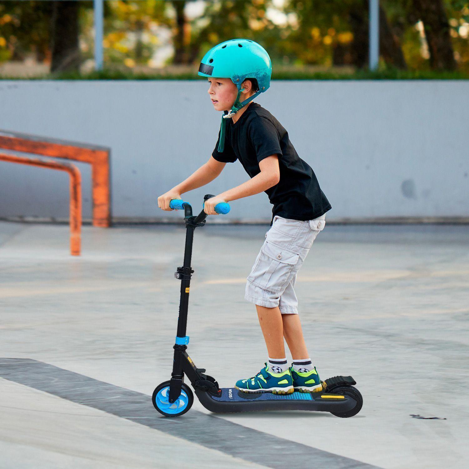 Scooter Eléctrico Plegable con Bocina Azul-5