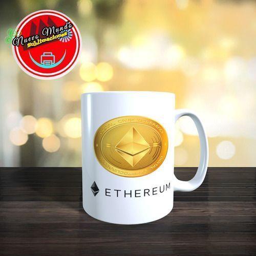 Taza Blanca Etherium - Token Criptomoneda-2