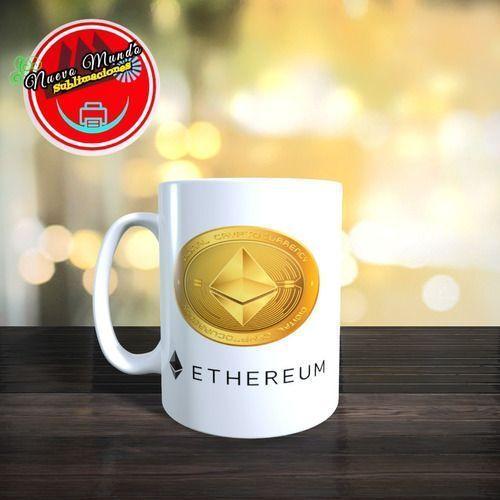 Taza Blanca Etherium - Token Criptomoneda-0