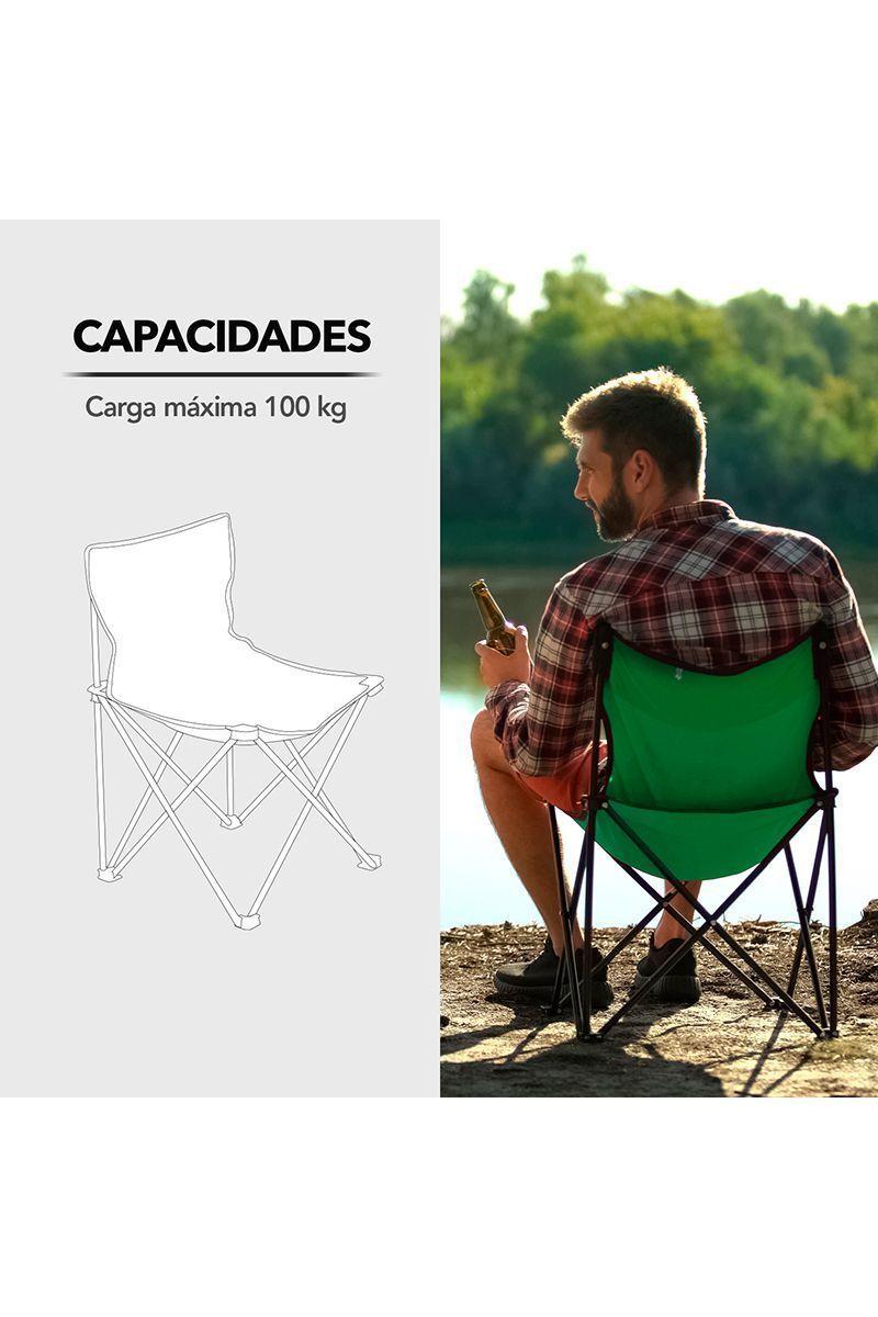 Silla Camping Plegable Basica Verde-4