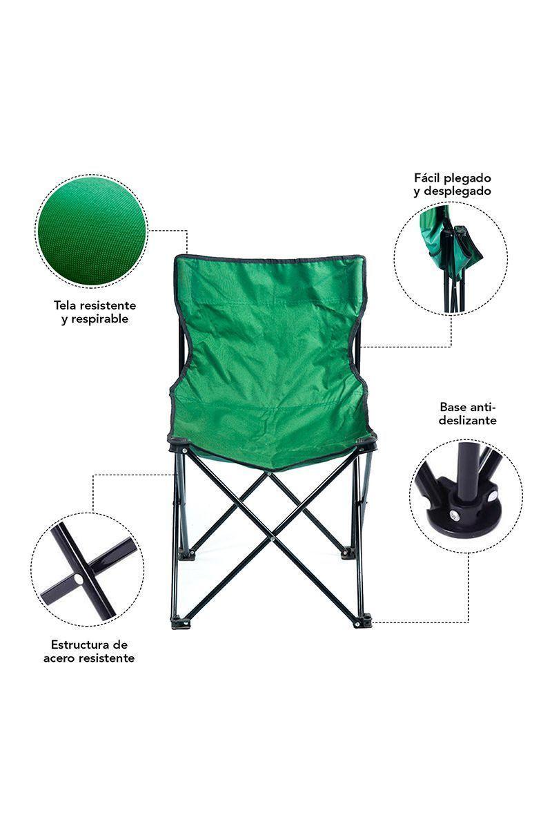 Silla Camping Plegable Basica Verde-3