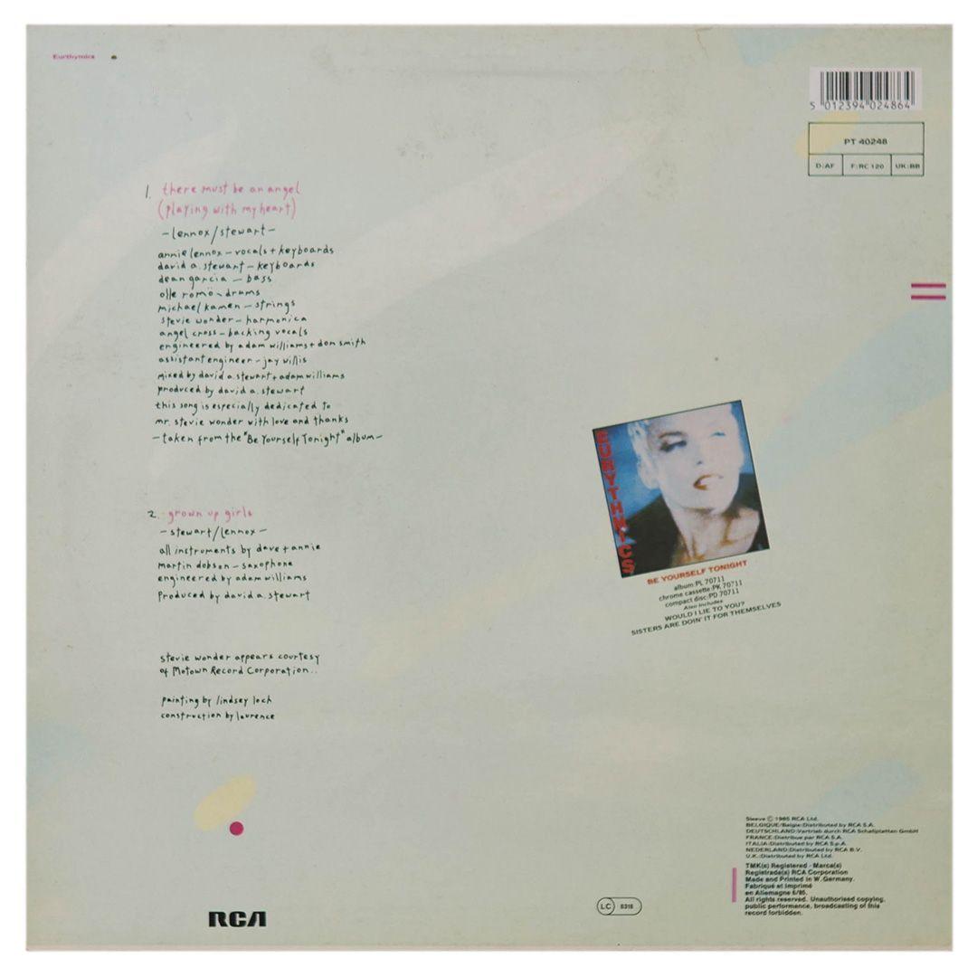 EURYTHMICS - THERE MUST BE AN ANGEL (PLAYING WITH MY HEART) 12" MAXI SINGLE VINILO USADO-1
