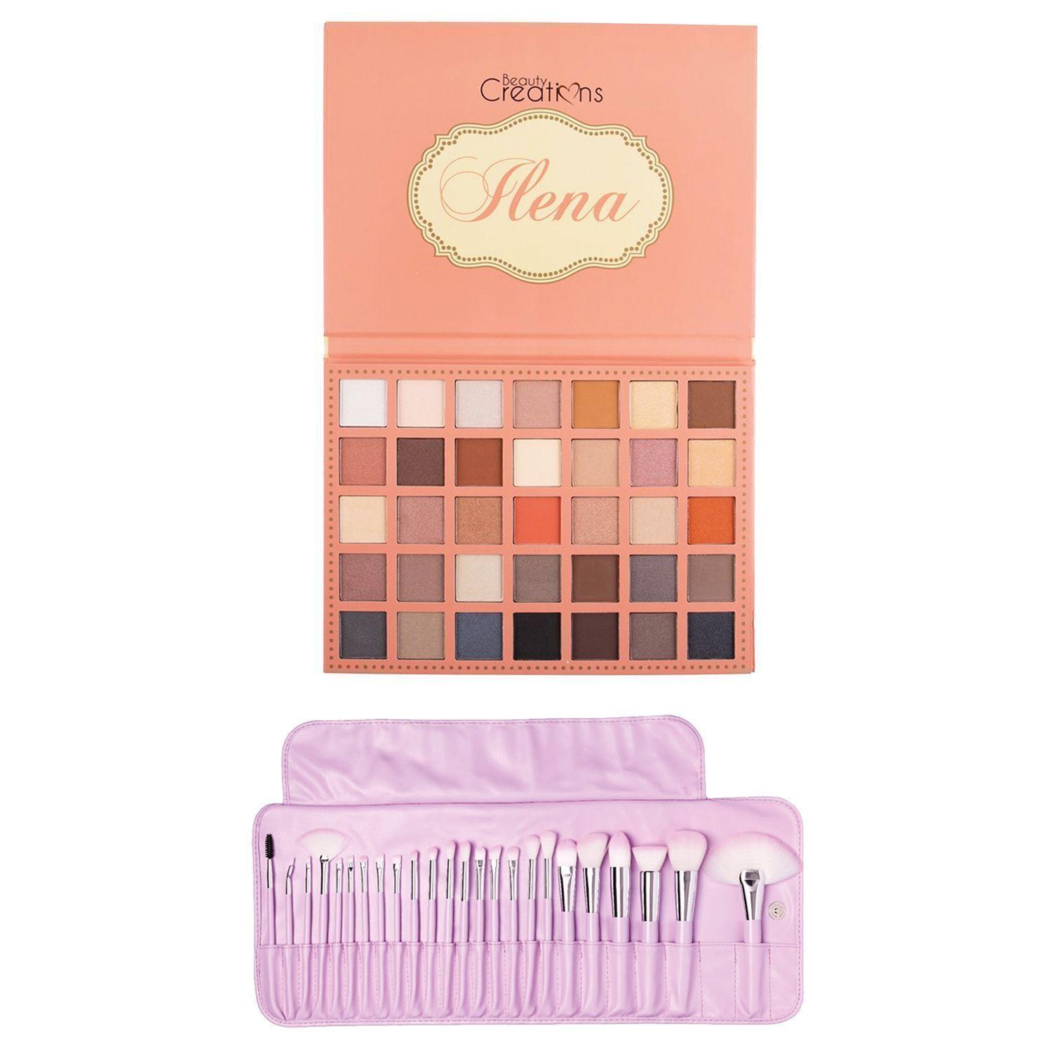 Pack Paleta De Sombra "Ilena"+ Set 24 Brochas Pastel Marshmallow de Beauty Creations-0