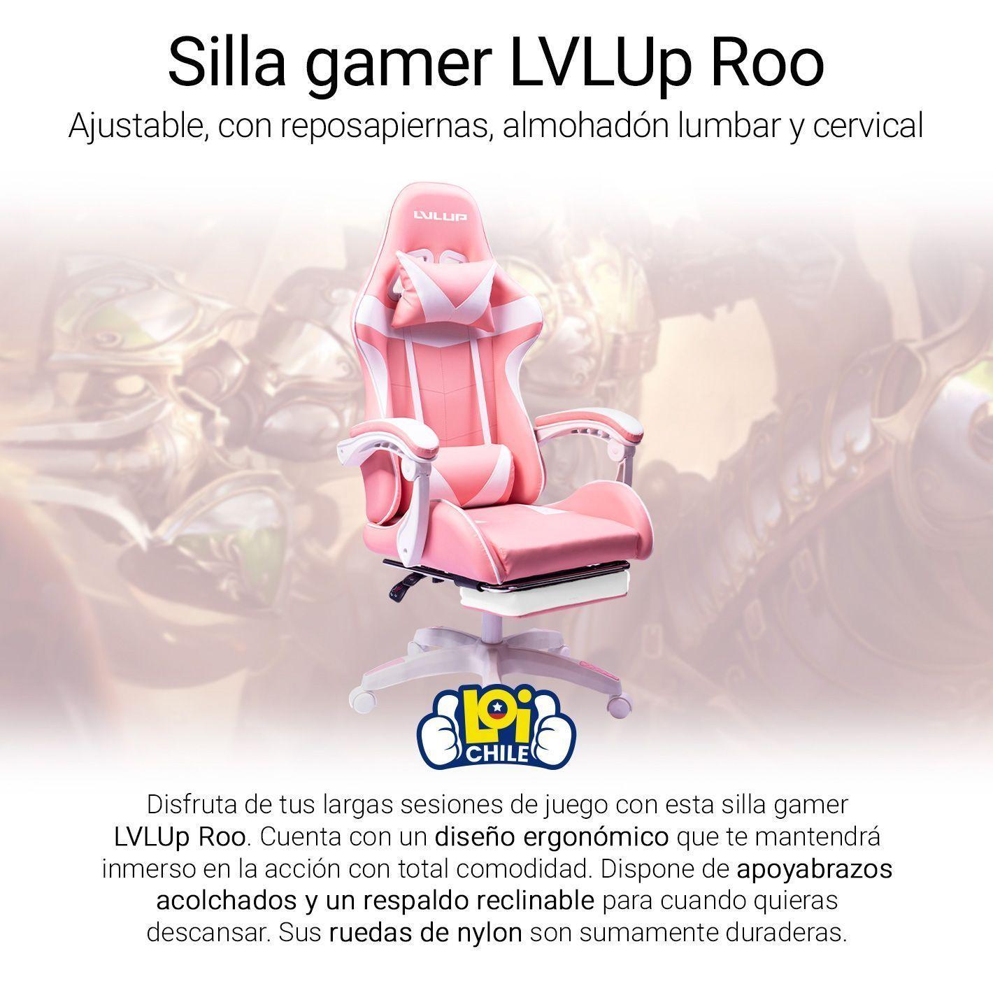 Silla Gamer LVL Reclinable Apoyapiés Retráctil Almohadillas-1